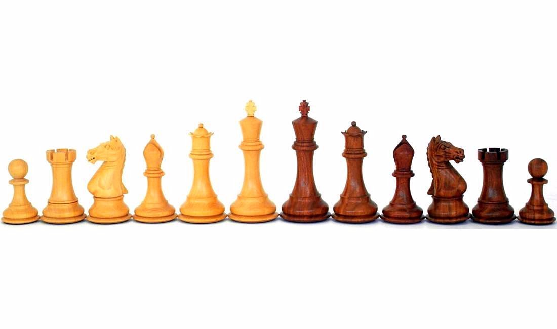 Supreme Classic Schachbrett-Set aus Goldrosenholz und Ahorn & Schachspiel aus Goldrosenholz – Bild 2