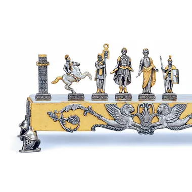 Alternative view of Römisches Empire Schachbrett-Set und Schachspiel aus Bronze, Onyx und 24 Karat Gold