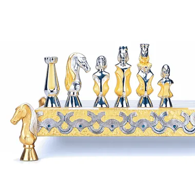 Alternative view of Set Die Mauren in Spanien 8. Jahrhundert Schachbrett und Schachspiel aus Bronze, Onyx und 24 Karat Gold