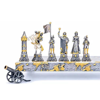 Alternative view of Napoleon Bonaparte Schachbrett und Schachspiel aus Bronze, Onyx und 24 Karat Gold