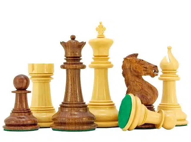 Set Madrid Schachbrett aus Rosenholz und Ahorn lackiert & Schachspiel aus Rosenholz – Bild 11