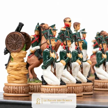 Detail der Harzfiguren, Kanone und bemaltem Reiter zu Pferd