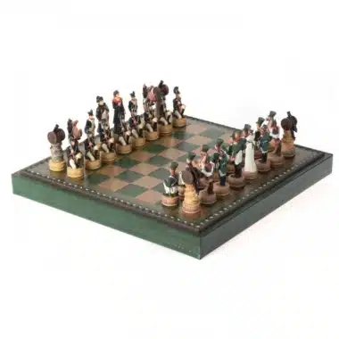 Napoleon Russlandfeldzug IV Set, Winkelansicht des vollständig aufgestellten Schachbretts