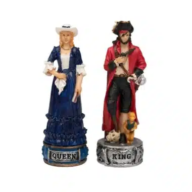 Dame Königliche Marine und Piratenkönig, detaillierte Kostüme und Sockel