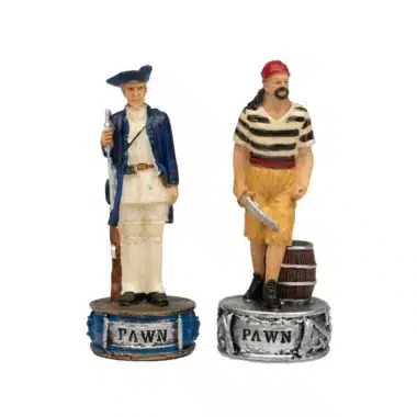 Zwei Bauern im Detail, englischer Soldat und Pirat am Fass
