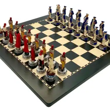 Set Pirates II Holzschachbrett und handbemaltes Harzschachspiel