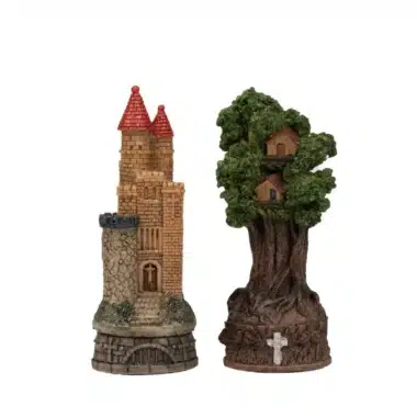 Set Robin Hood Kunstlederschachbrett & handbemaltes Schachspiel aus Harz – Bild 17