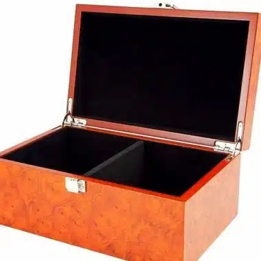 Aufbewahrungsbox aus Wurzelfurnier (Königshöhe = 11 cm)