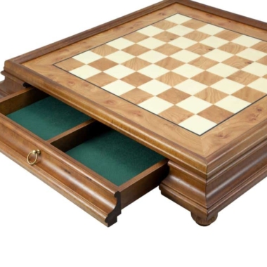 Alternative view of Schachbrett auf Holzfüßen aus Heidekraut und Ulme mit Aufbewahrungsschublade