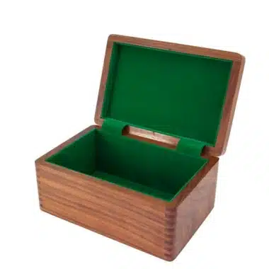 Aufbewahrungsbox aus Roségoldholz für Holzschachspiel (Königshöhe = 9,5 cm)