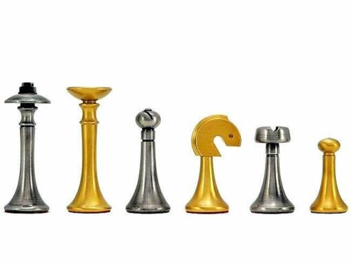 Schachspiel "Zeitgenössisch" aus massivem Messing