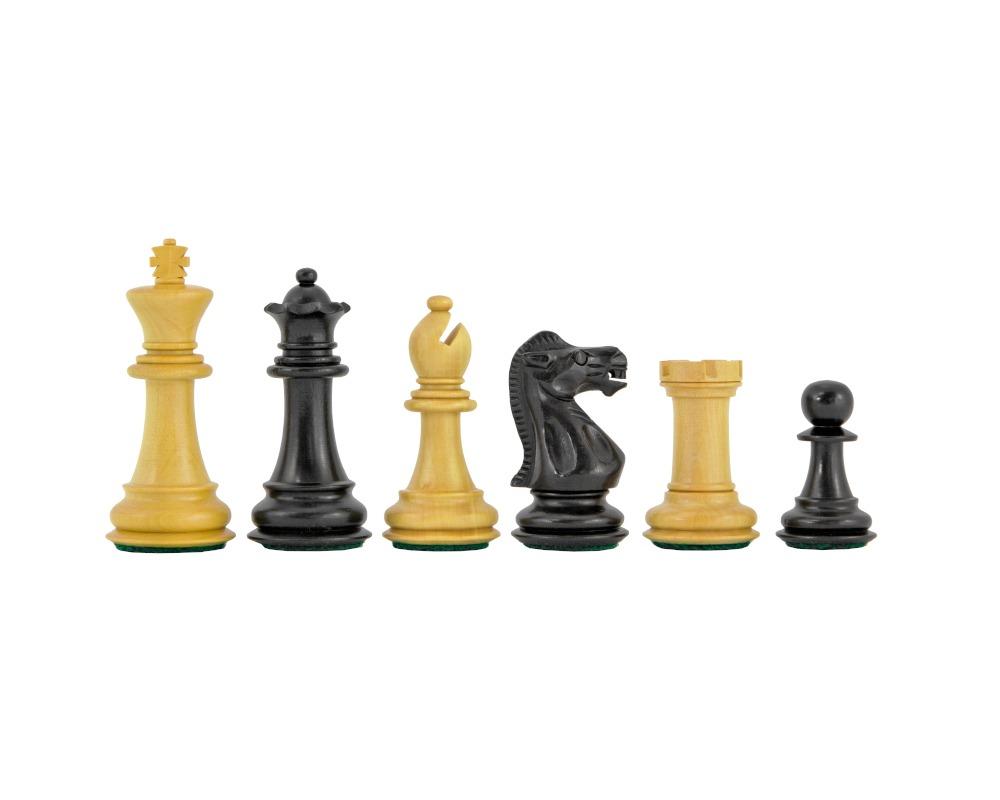 Set "Alter Englisch IV" Schachbrett aus Holz Design und Schachfiguren aus Buchsbaum und schwarz gefärbtem Buchsbaum – Bild 8