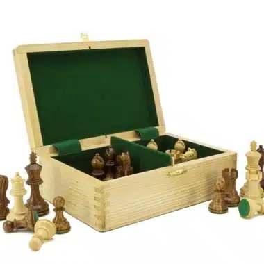 Set Fierce Knight Braun Schachbrett aus Nussbaum- und Ahornholz, Schachspiel aus Rosenholz und Aufbewahrungskiste aus Buchsbaumholz – Bild 6