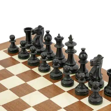 Alternative view of Set Fleur Royale Schachbrett aus Mahagoni und Ahorn, Schachspiel aus Ebonisierten Buchsbaum