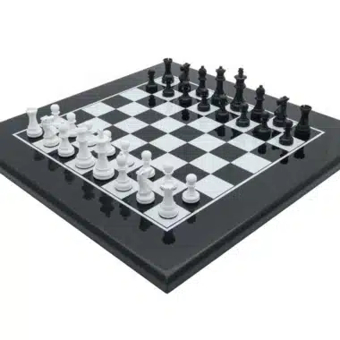 Set Zweifarbiges Schachspiel Schwarz und Weiß Modernes Holzspiel