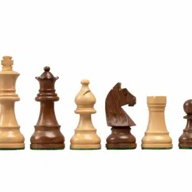 Novizen-Set Schachbrett aus Mahagoniholz, Schachspiel aus Akazien- und Buchsbaumholz & Aufbewahrungsbox aus Wengeholz – Bild 5