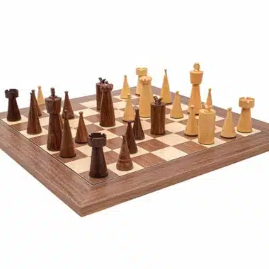 Alternative view of Art Deco II Set Schachbrett aus Ahorn- und Nussbaumholz und Schachspiel aus vergoldetem Rosenholz