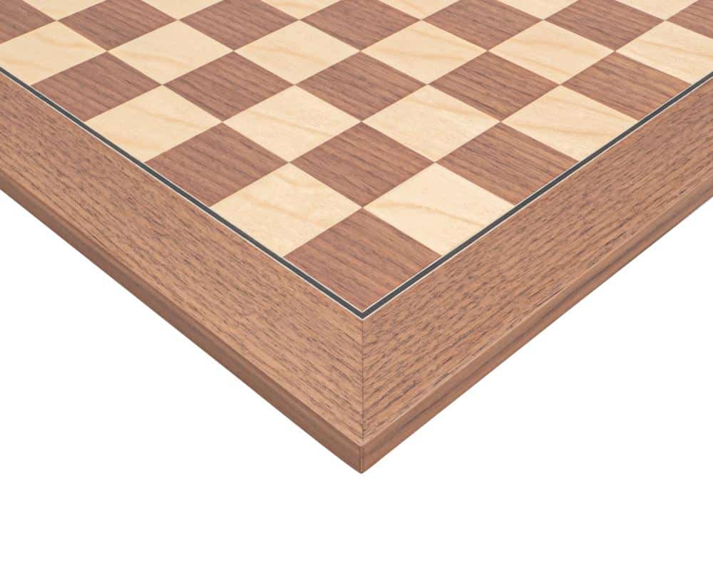 Set Altenglisch III Schachbrett aus Nussbaum und Ahorn und Schachspiel aus Ebonisiertem Buchsbaum – Bild 7