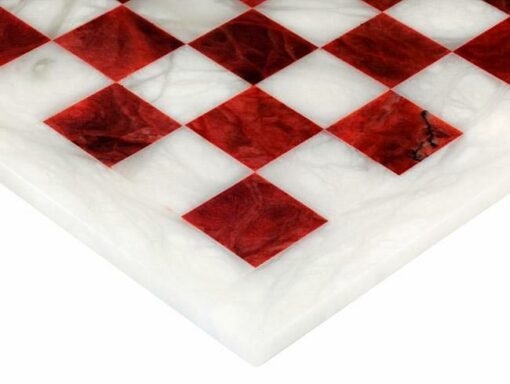 Set "Rot und Weiß" Schachbrett und Schachspiel aus Alabaster von Volterra
