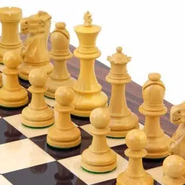 Supreme II Set Schachbrett aus Ahorn und Rosenholz, Schachspiel aus Ebenholz und Buchsbaum & Aufbewahrungskoffer aus Wurzelholzfurnier – Bild 3