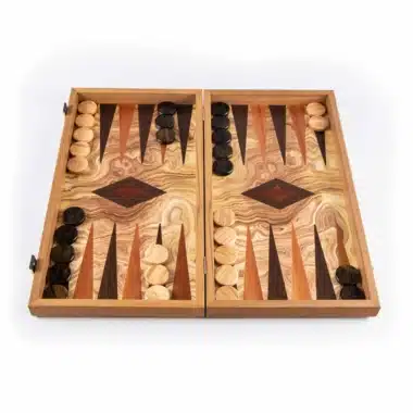 Backgammon aus Olivenholz