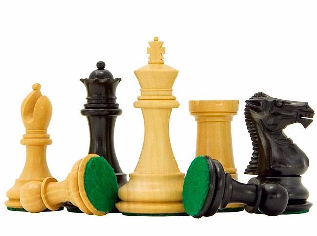 Windsor Schachset aus Palisanderwurzel und Ahornfurnier, Schachspiel aus Ebenholz und Buchsbaum mit Furnierkasten – Bild 6