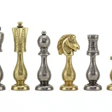 Schachspiel "Arabic Style" aus gold- und silberbeschichtetem Metall