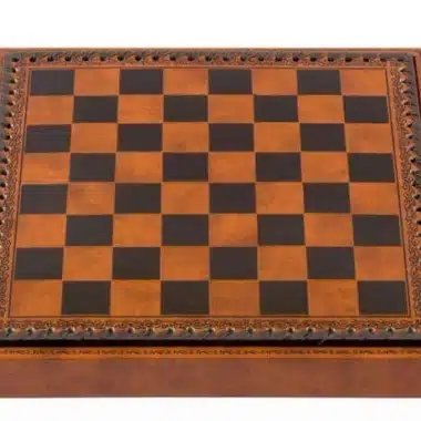 Schachbrett Napoleon II aus Kunstleder, Gesamtansicht des Spielfelds