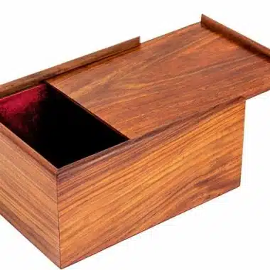 Goldene Rosenholz-Aufbewahrungsbox für Schachspiel aus Holz (Höhe des Königs = 11 cm)
