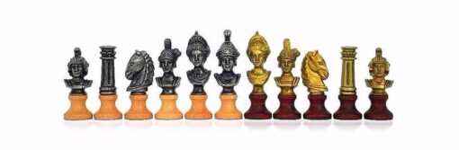 Schachspiel "Römische Büste" aus Holz und Metall