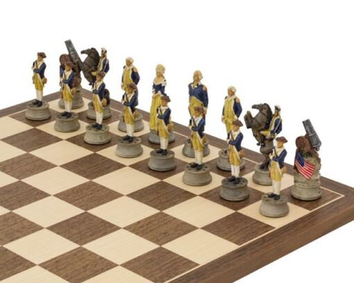 Schachspiel aus Kunstharz "Amerikanischer Unabhängigkeitskrieg".