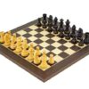 Set "Classic Wenge" Schachbrett aus Wenge und Ahorn & Schachspiel aus ebonisiertem Buchsbaumholz