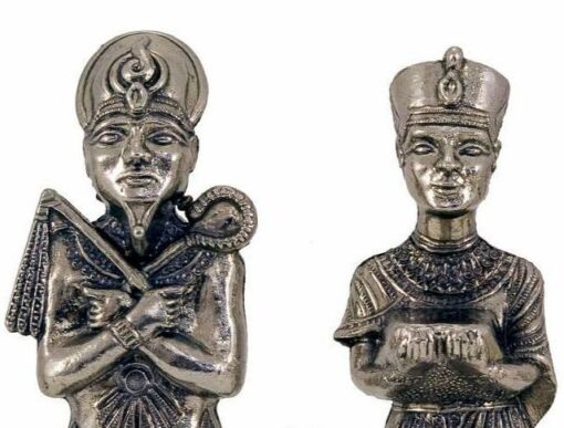 Set "Egypte" Schachbrett aus Ahornholz & Schachspiel aus Massivmetall