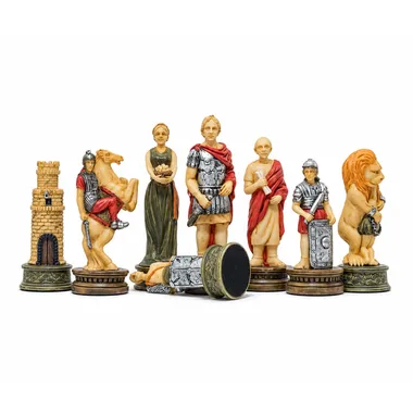 Schachspiel aus Kunstharz "Römer vs. Gladiatoren".
