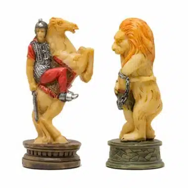 Schachspiel aus Kunstharz "Römer vs. Gladiatoren".