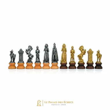 Schachspiel "Maria Stuart" aus Holz und Metall