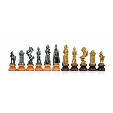 Schachspiel "Maria Stuart" aus Holz und Metall