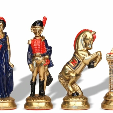Alternative view of Schachspiel aus handbemaltem Metall Napoleon Waterloo