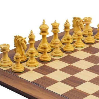 Alternative view of Schachbrett Set König II Ahorn- und Walnussholz Schachspiel aus Ebenholz