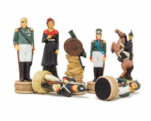 Schachspiel aus Harz "Napoleon I. und Alexander I." (Russland-Kampagne)