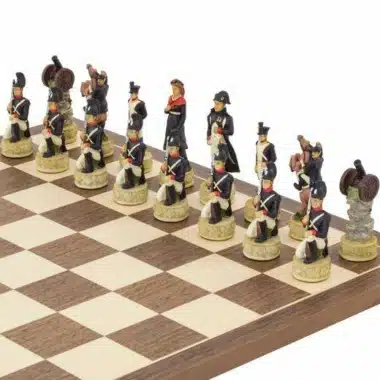 Schachspiel aus Harz "Napoleon I. und Alexander I." (Russland-Kampagne)