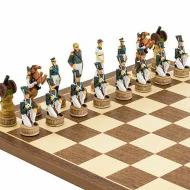 Schachspiel aus Harz "Napoleon I. und Alexander I." (Russland-Kampagne)