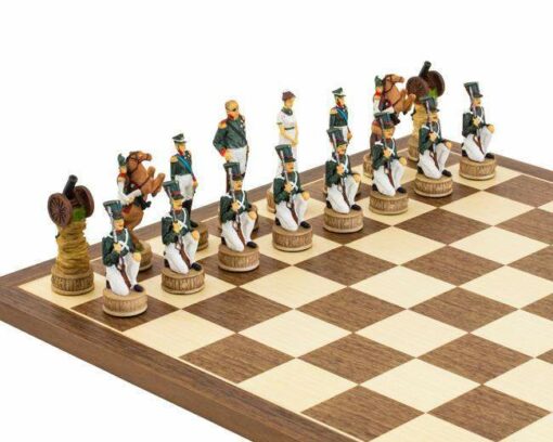 Schachspiel aus Harz "Napoleon I. und Alexander I." (Russland-Kampagne)