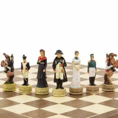 Schachspiel aus Harz "Napoleon I. und Alexander I." (Russland-Kampagne)