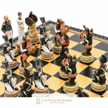 Detaillierte Resin-Figuren, Kavallerie und Artillerie auf dem Schachbrett