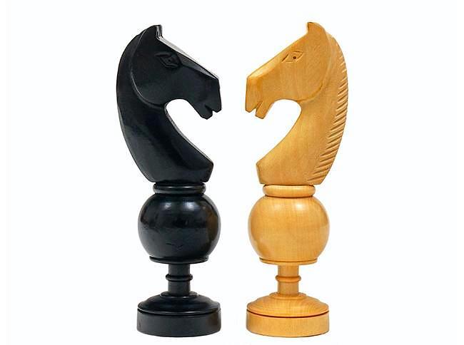 Schachspiel Regence Französisch aus Ebonisierten Buchsbaum – Bild 7