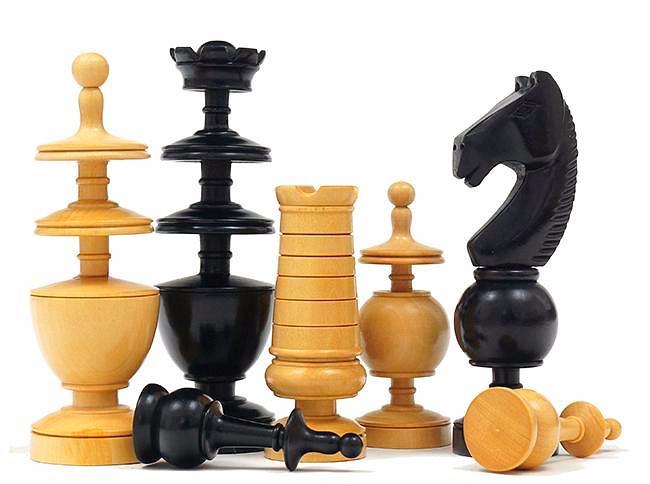 Schachspiel Regence Französisch aus Ebonisierten Buchsbaum – Bild 6