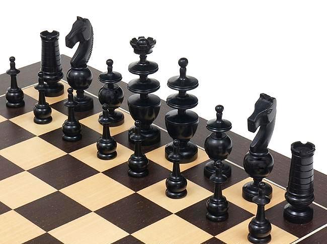 Schachspiel Regence Französisch aus Ebonisierten Buchsbaum – Bild 3