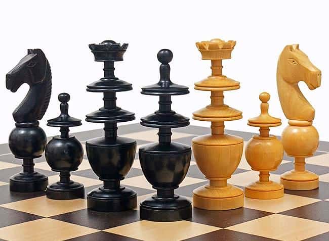 Schachspiel Regence Französisch aus Ebonisierten Buchsbaum – Bild 5