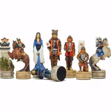 Handbemaltes Schachspiel "Samurai" aus Harz